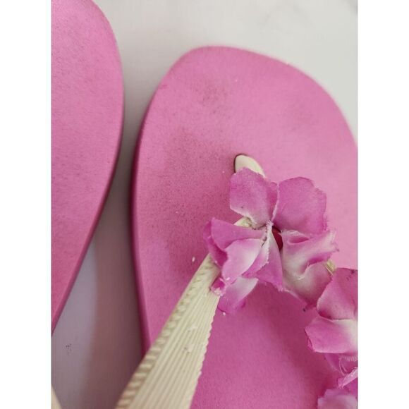 Laguna womens size 8 Y2K chunky sandal bubblegum pink floral flip flop thong foa - Picture 4 of 5